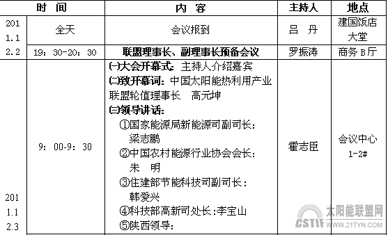 2011陕西西安太阳能行业年会日程