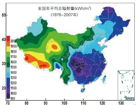 我国太阳能辐照资源分布概况